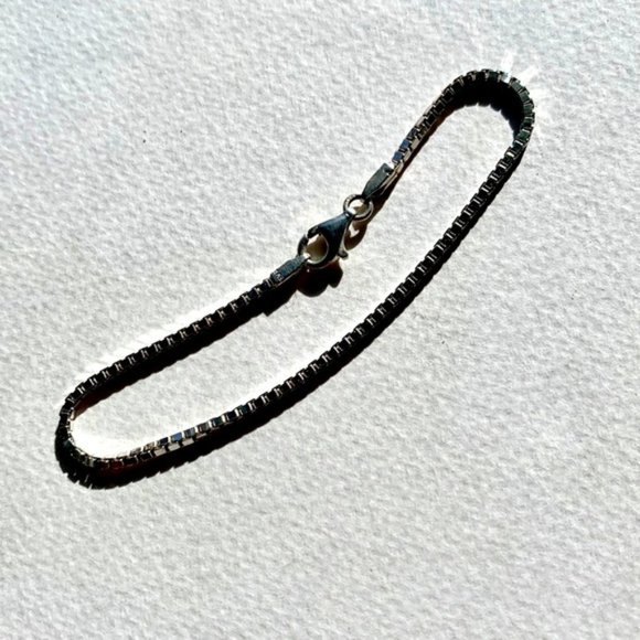 Sterling 925 Silver Box Link Bracelet - Picture 4 of 4